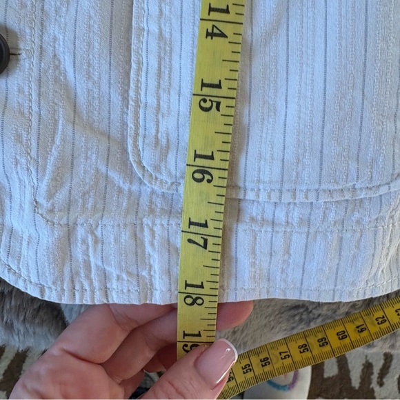 Tea Collection Boys Ivory Stripe Blazer Suit Jacket Cotton S 4-5 Formal Pocket - Picture 7 of 7